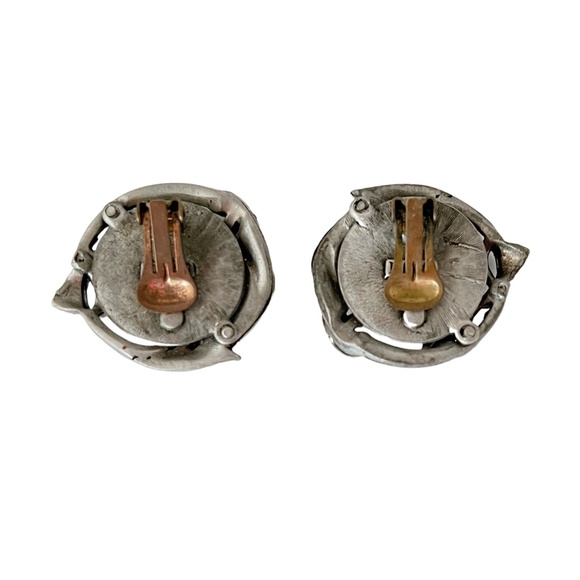 Rose Quartz Antique & Bling Clip On Earrings - Picture 5 of 5